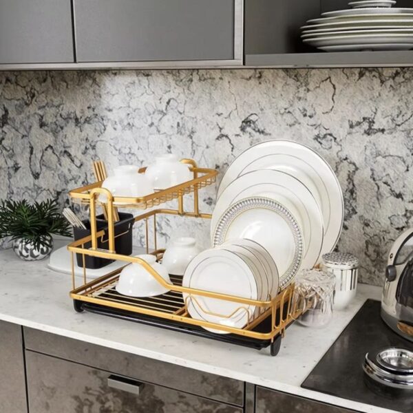 2 Layer Dish Drying Rack (Space-Saving Two-Tier)