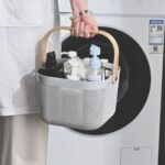 IKEA RISATORP Wire Storage Basket with Wooden Handle