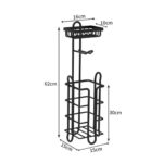 Freestanding Toilet Roll Holder with Storage and Top Tray