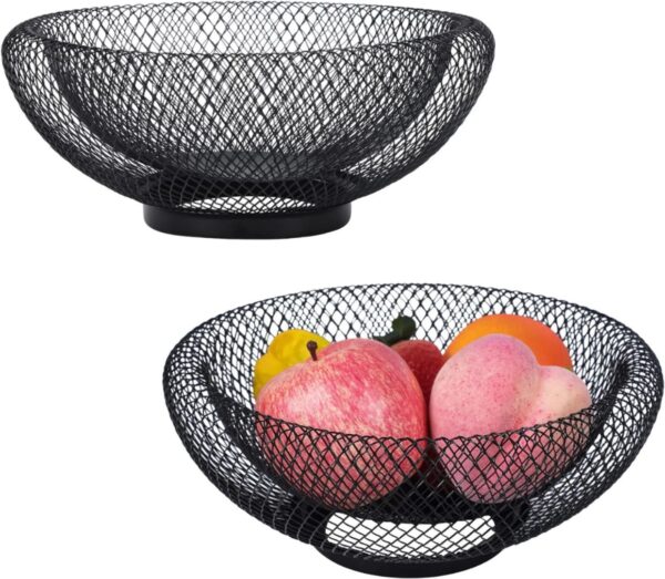 Fruit Basket (Metal Mesh Storage Bowl)