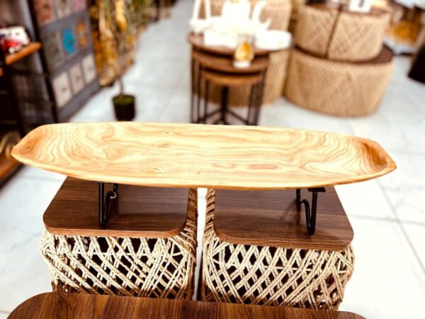 Wooden Bowl (Hand-Carved Bowl on Stand)