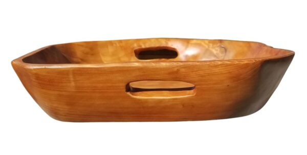 Wooden Bowl (Enrico Hand Carved Farmhouse Root Wood Tray with Handles)