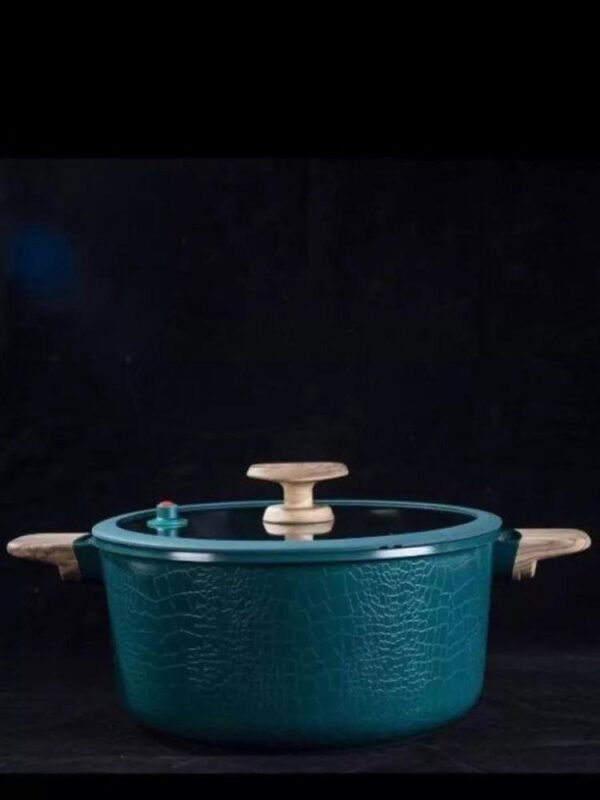 Premium 30cm Non-Stick Ceramic Pot with Wood-Grain Handle