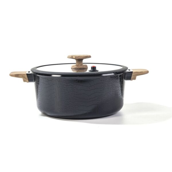 Premium 30cm Non-Stick Ceramic Pot with Wood-Grain Handle