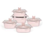 MGC 5-Piece Square Non-Stick Granite Cookware Set