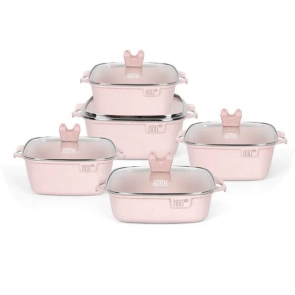 MGC 5-Piece Square Non-Stick Granite Cookware Set