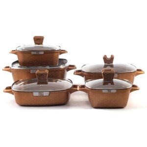 MGC 5-Piece Square Non-Stick Granite Cookware Set