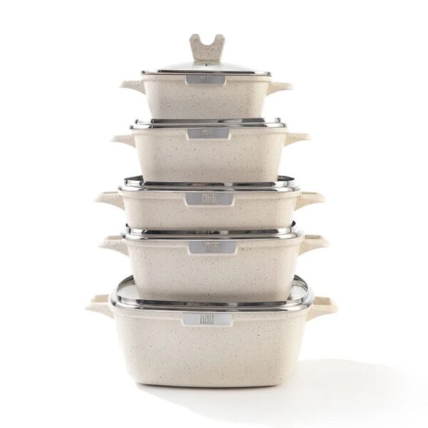 MGC 5-Piece Square Non-Stick Granite Cookware Set