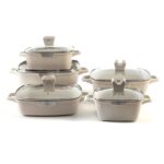 MGC 5-Piece Square Non-Stick Granite Cookware Set