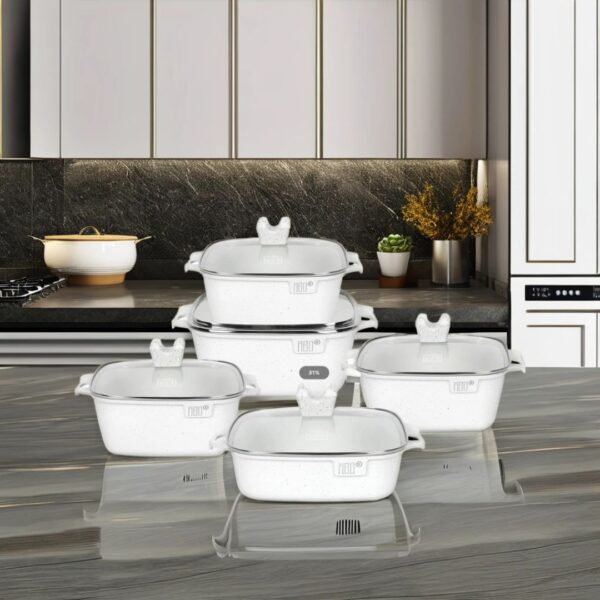 MGC 5-Piece Square Non-Stick Granite Cookware Set