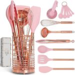 Silicone Kitchen Utensil Set with Wire Holder