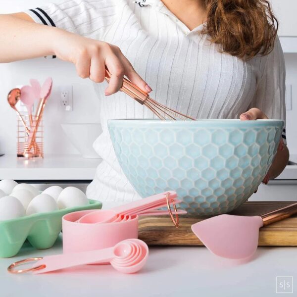 Silicone Kitchen Utensil Set with Wire Holder