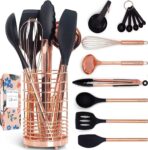 Silicone Kitchen Utensil Set with Wire Holder