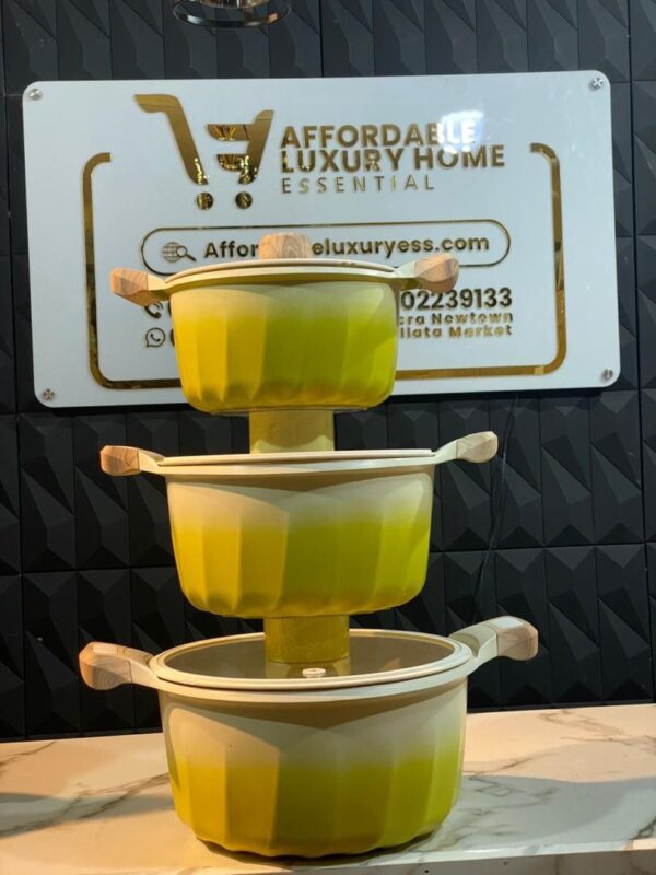 MGC 3-Piece Extra Large Non-Stick Granite Pot Set