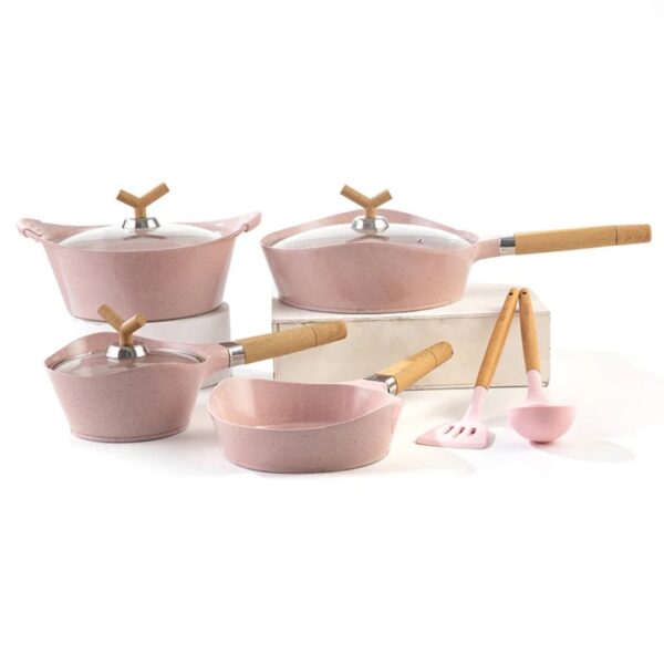 MGG 15-Piece Jade Series Non-Stick Ceramic Cookware Set
