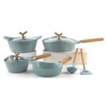 MGG 15-Piece Jade Series Non-Stick Ceramic Cookware Set