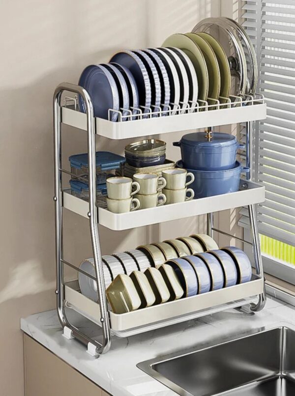 3-Tier Anti-Rust Stainless Steel Dish Drying Rack