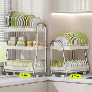3-Tier Anti-Rust Stainless Steel Dish Drying Rack
