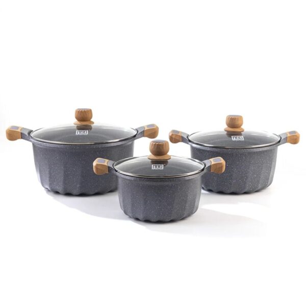 MGC 4pcs Die-Cast Aluminum Non-Stick Granite Cookware Set