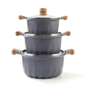 MGC 4pcs Die-Cast Aluminum Non-Stick Granite Cookware Set