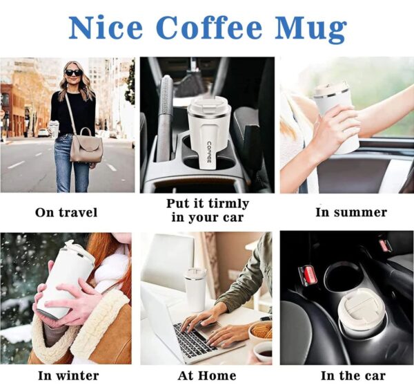 Premium Double-Wall Insulated Coffee Mug / Travel Flask