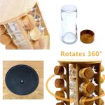 20-Piece Wooden Rotating Spice Rack with Glass Jars
