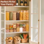 3-Piece Stackable Glass Storage Canister Set with Bamboo Lids (2400ml)