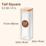 3-Piece Stackable Glass Storage Canister Set with Bamboo Lids (2400ml)