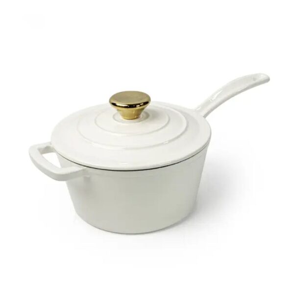 3-Quart Enameled Cast Iron saucepan with Gold Knob