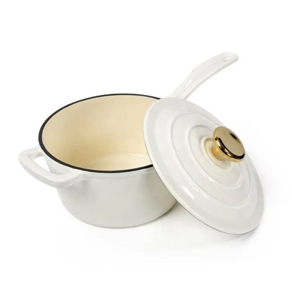 3-Quart Enameled Cast Iron saucepan with Gold Knob