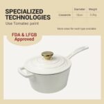 3-Quart Enameled Cast Iron saucepan with Gold Knob