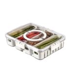 4-Compartment Divided Fridge Storage Container