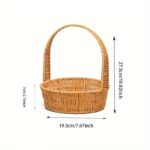 3-Piece Stackable Hand-Woven Basket Set with Handles (Round shape)