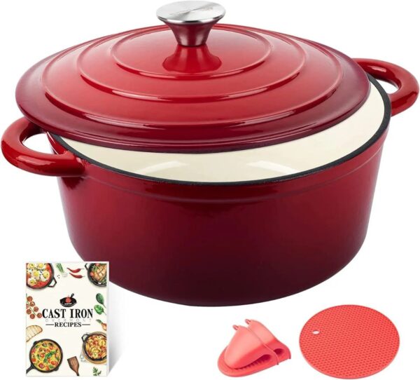 Enameled Cast Iron Casserole Dish / Dutch Oven