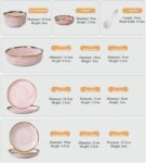7-Piece Luxurious Pink Marble Ceramic Dinnerware Set