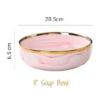 7-Piece Luxurious Pink Marble Ceramic Dinnerware Set
