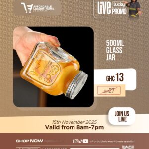 500ml Square Glass Storage Jar with Screw Lid (Live Lucky Promo)