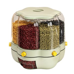 Multi-Compartment Rotating Dry Food Dispenser (Rice & Grain Storage)