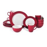 Harmony Red 16-Piece Stoneware Dinnerware Set