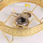 Elegant Round Gold Ceramic Chafing Dish