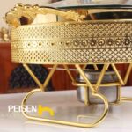 Elegant Round Gold Ceramic Chafing Dish