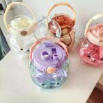 Water Bottle with Straw and Shoulder Strap