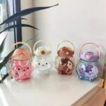 Water Bottle with Straw and Shoulder Strap