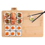 4-Piece Bamboo Cutting Board Set with Black Metal Stand