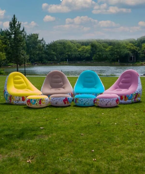 Ultra-Comfort Inflatable Lounge Chair & Ottoman Set