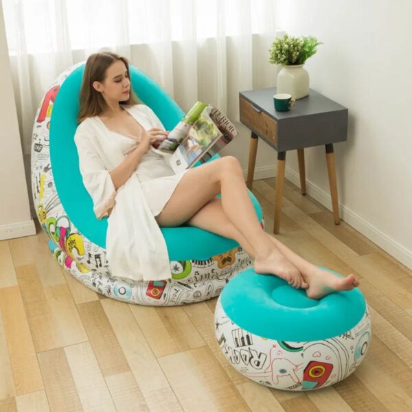 Ultra-Comfort Inflatable Lounge Chair & Ottoman Set
