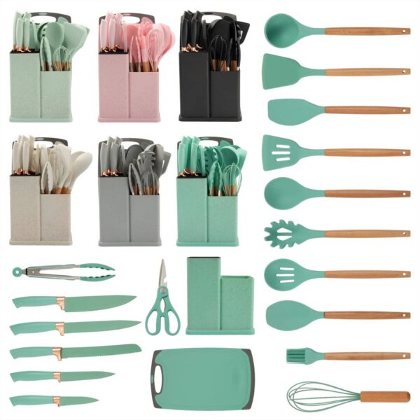 19-Piece Elite Silicone Utensil & Knife Set