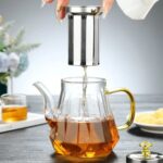 1200ml Diamond Borosilicate Glass Teapot