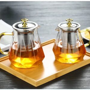 1200ml Diamond Borosilicate Glass Teapot