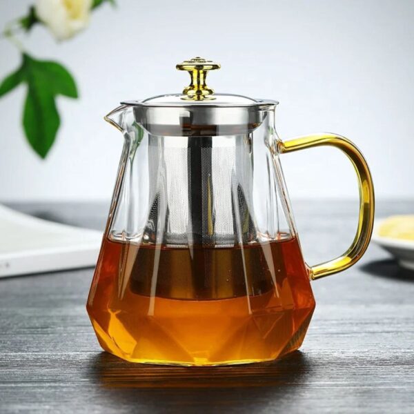 1200ml Diamond Borosilicate Glass Teapot